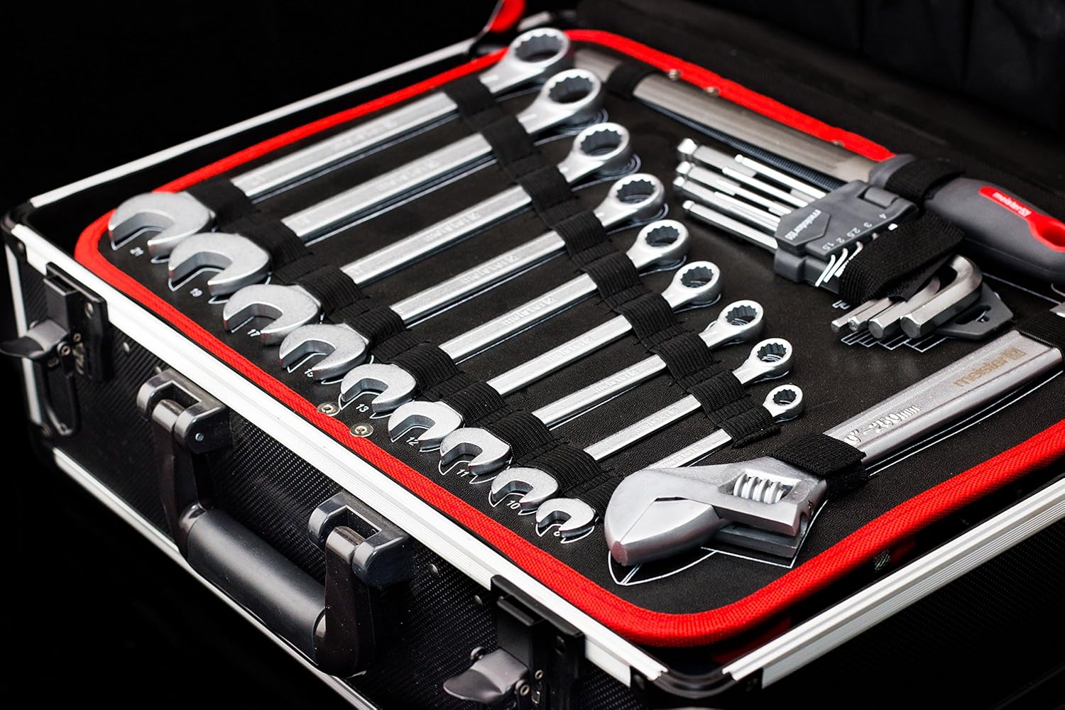 ⚒️ Bau & Montage – Meister tool trolley 156 pieces - tool set - with rollers - telescopic handle / professional tool case filled / tool box mobile on rollers / tool box complete with tools / 8971440 – Bild 7