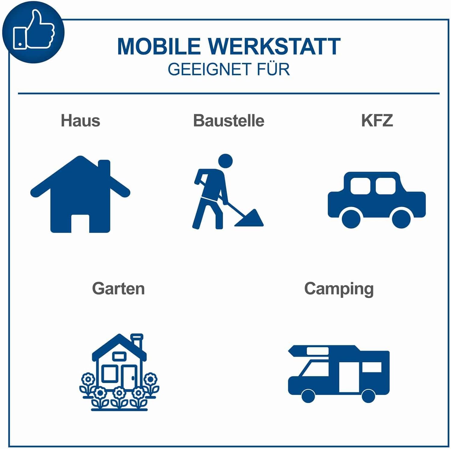 🚗 KFZ & Werkstatt – Scheppach TB217 Filled Tool Box | 217-Piece Tool Set | Tool Box with Socket Wrench, Bits, Ratchets, Open-End Spanner and Common Socket Set Ideal for Workshop – Bild 8