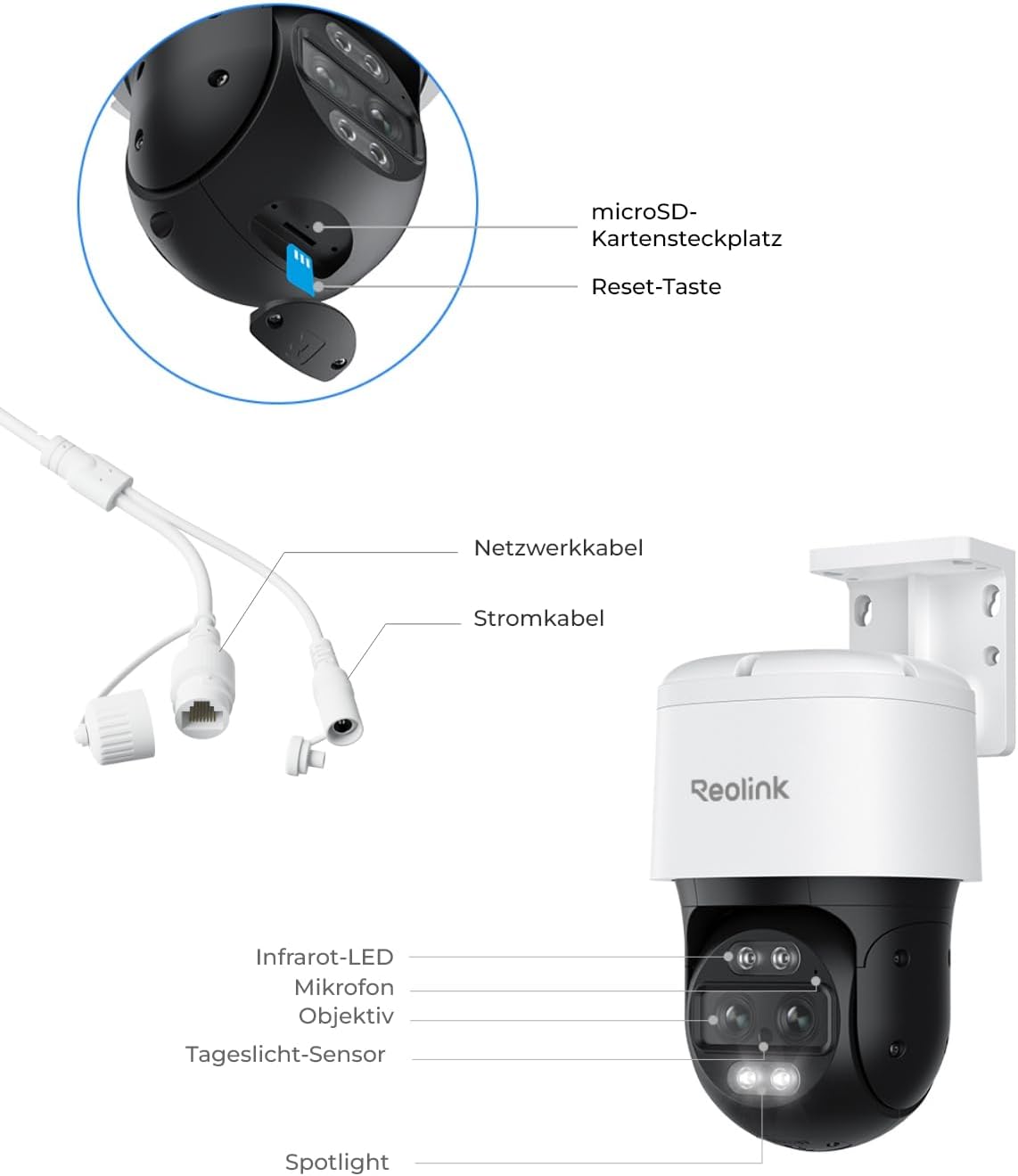 ⚡ Elektro & Technik – Reolink 4K 8MP PTZ PoE-Überwachungskamera für den Außenbereich mit Doppelobjektiv, 6-fachem Hybridzoom, 355°/90°-Schwenkung, Autoverfolgung, Farbnachtsicht, Personen-/Fahrzeug-/Tiererkennung, 2-Wege-Audio, TrackMix PoE – Bild 8