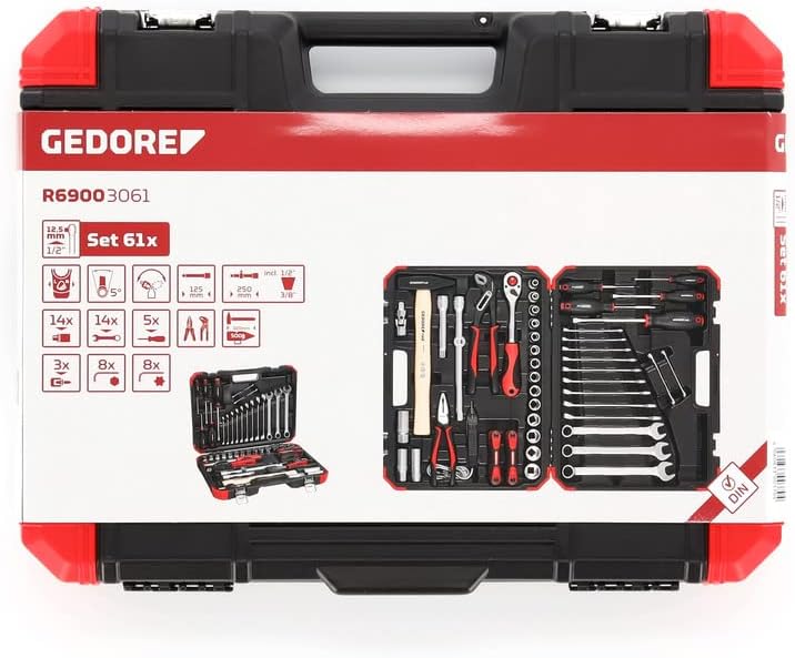 🔥 Angebote & Aktionen – Gedore red Socket Spanner Set, 61 Pieces, With Ratchet, Combination Wrench, Screwdrivers, Socket Wrench and Hammer – Bild 6