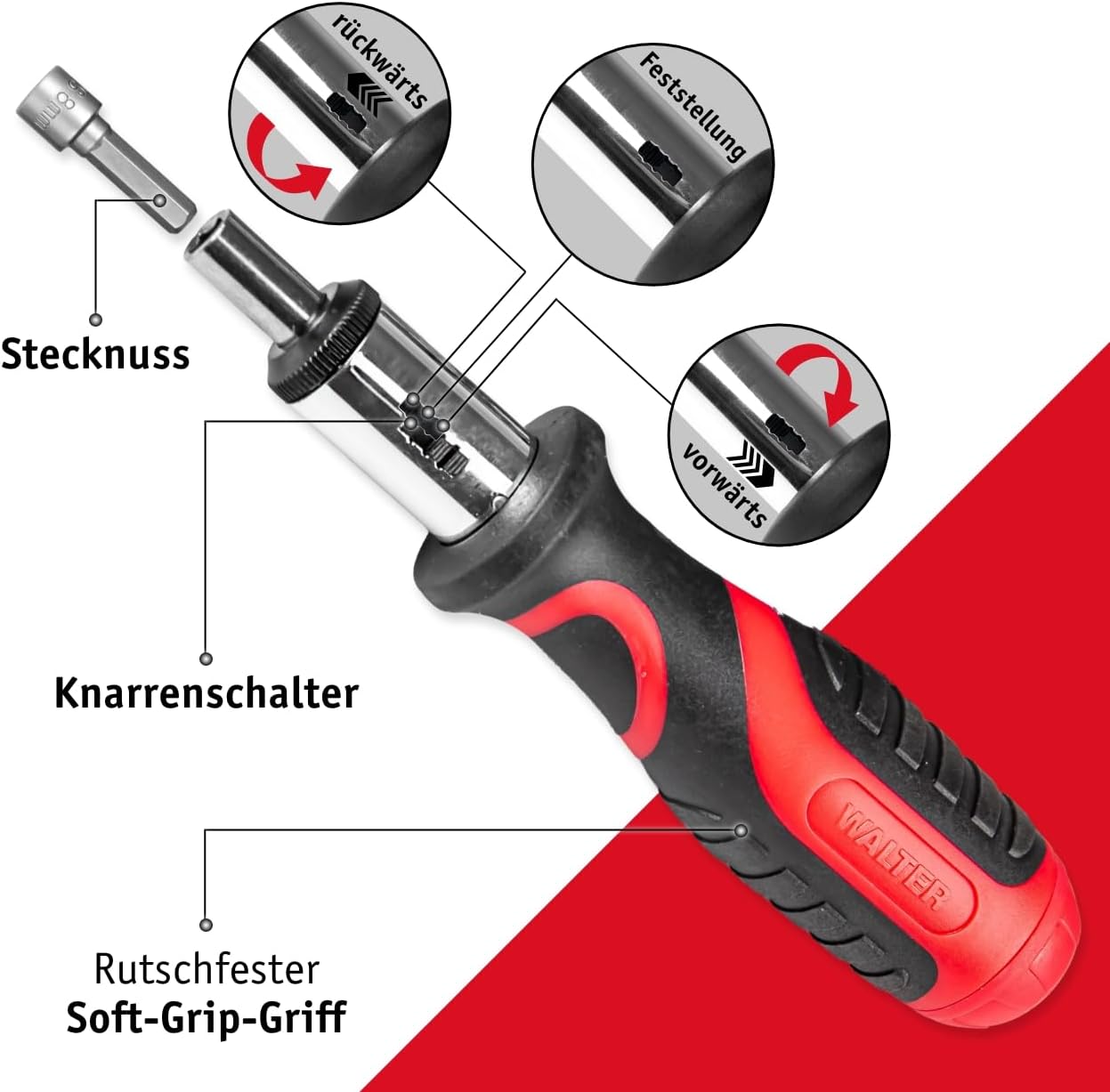 ⚡ Elektro & Technik – Walter XXL Schraubendreher- und Bit-Set, 100-teilig, inkl. Präzisions- und Winkelschraubendreher, Steckschlüsseleinsätze, Ratschenschraubendreher. – Bild 5