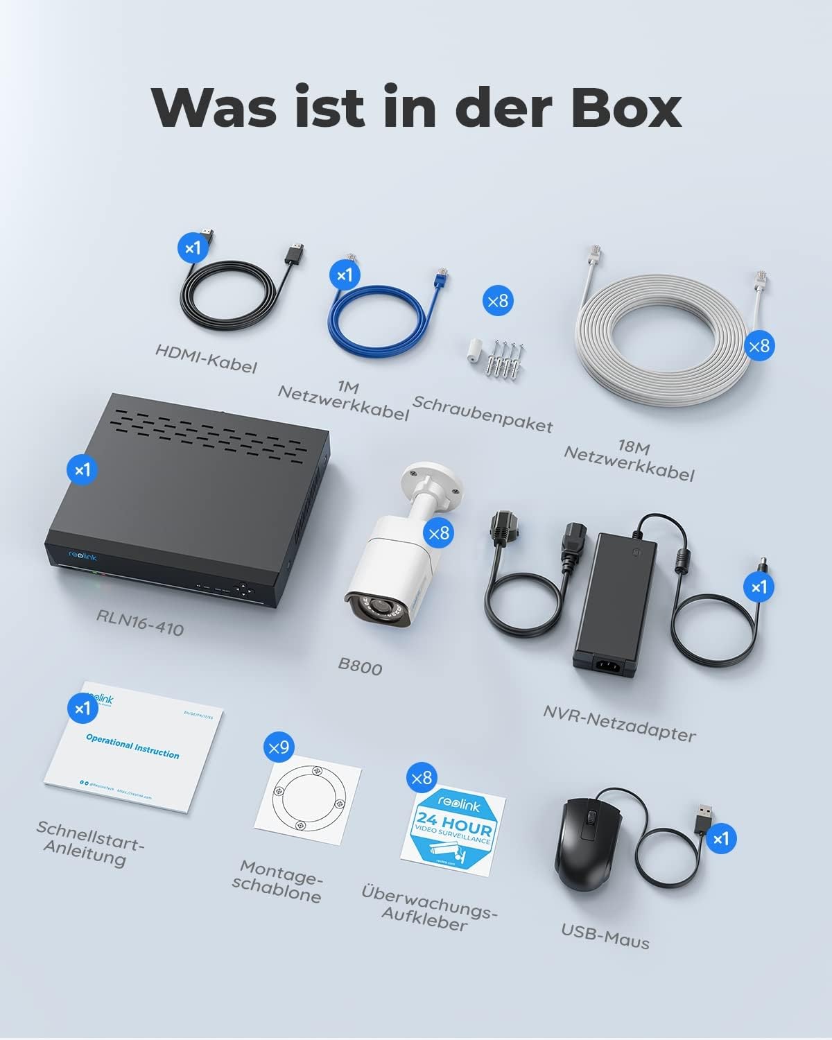 ⚡ Elektro & Technik – Reolink 4K-Überwachungskamera-Set, Videoüberwachung mit 8 x 8 MP PoE-IP-Kamera und 16 CH 4 TB HDD NVR, Personenerkennung und Fahrzeugerkennung, IP66, 30 m IR-Nachtsicht für draußen, drinnen, – Bild 8