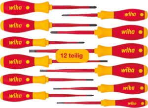 ⚡ Elektro & Technik – Wiha Schraubendreher-Set, 12-teilig, Soft-Finish, ergonomischer Griff für kraftvolles Drehen, Allrounder für Industrie und Handwerk, Schlitzkopf – Phillips – Torx – Pozidriv, 3201K12