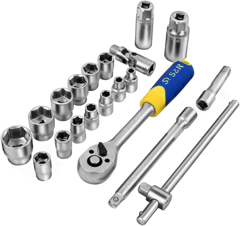 🚗 KFZ & Werkstatt – S&R Socket Wrench Set 20-Piece 3/8" in Metal Box, Spanner Set with LOCK-Drive profile,Tool Set Professional Quality – Bild 2