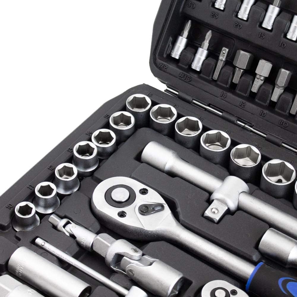 🚗 KFZ & Werkstatt – Bituxx 94-piece socket wrench set, ratchet case, nut case, tool box, sockets, universal joint, spark plug sockets, ratchet bits, hexagon wrench, T-handle Torx – Bild 7