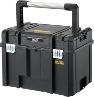 ⚒️ Bau & Montage – Stanley FMST1-75796 Werkzeugkoffer FatMax Pro-Stack (23 Liter, tiefes Design mit breitem Griff, rostfreie Metallverschlüsse, stapelbar über seitliches Verbindungssystem).