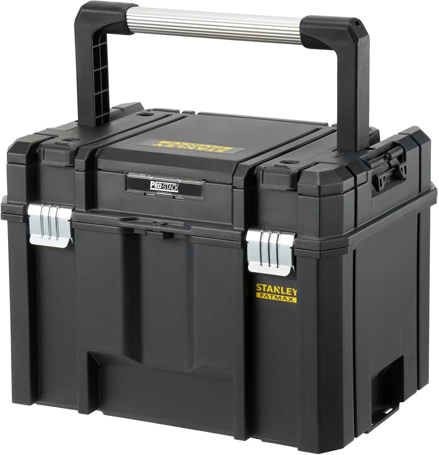 ⚒️ Bau & Montage – Stanley FMST1-75796 Werkzeugkoffer FatMax Pro-Stack (23 Liter, tiefes Design mit breitem Griff, rostfreie Metallverschlüsse, stapelbar über seitliches Verbindungssystem).