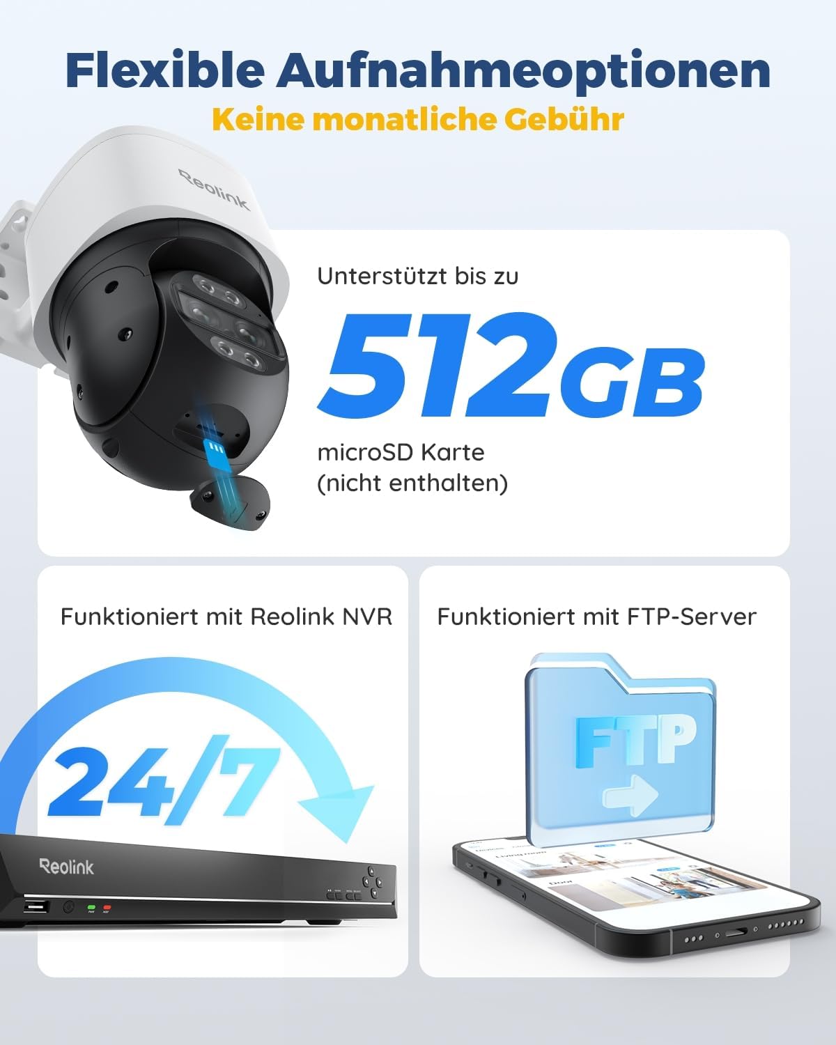⚡ Elektro & Technik – Reolink 4K 8MP PTZ PoE-Überwachungskamera für den Außenbereich mit Doppelobjektiv, 6-fachem Hybridzoom, 355°/90°-Schwenkung, Autoverfolgung, Farbnachtsicht, Personen-/Fahrzeug-/Tiererkennung, 2-Wege-Audio, TrackMix PoE – Bild 6