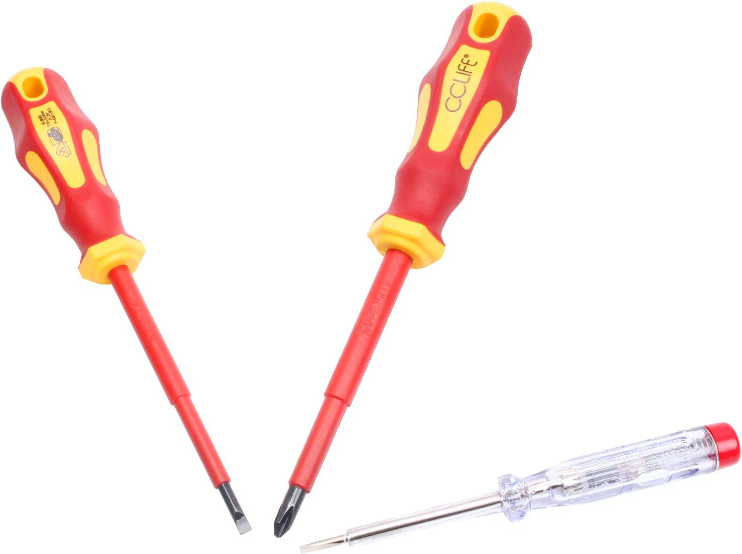 ⚡ Elektro & Technik – CCLIFE 9-teiliges VDE-isoliertes Schraubendreher-Set inklusive Spannungsprüfer-Steckplatz und PH- und PZ-Set – Bild 7