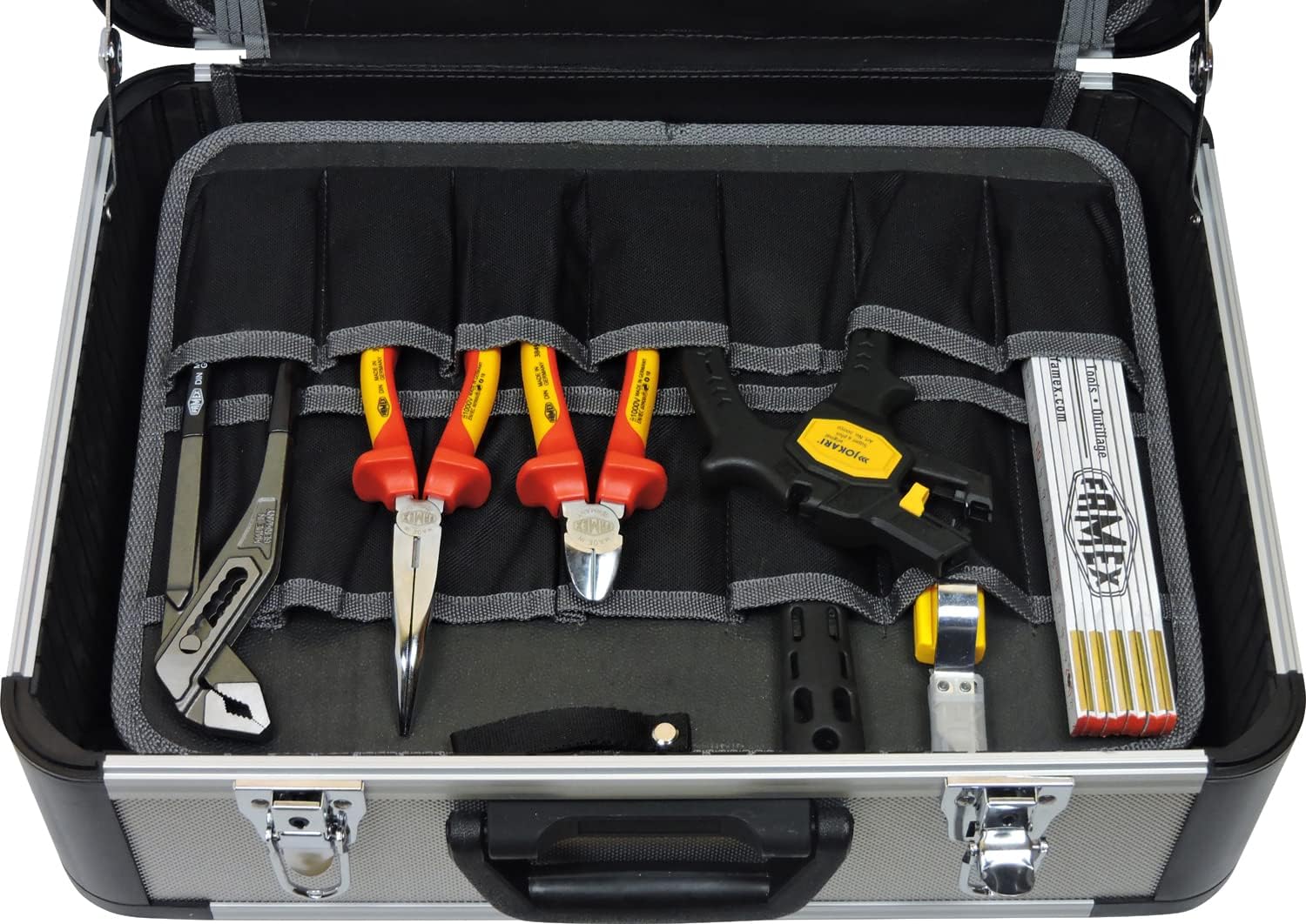 🔥 Angebote & Aktionen – FAMEX 478-10 Professional Aluminium Tool Box with High-Quality Tool Set for Electricians - Most of the Tools Made in Germany – Bild 3