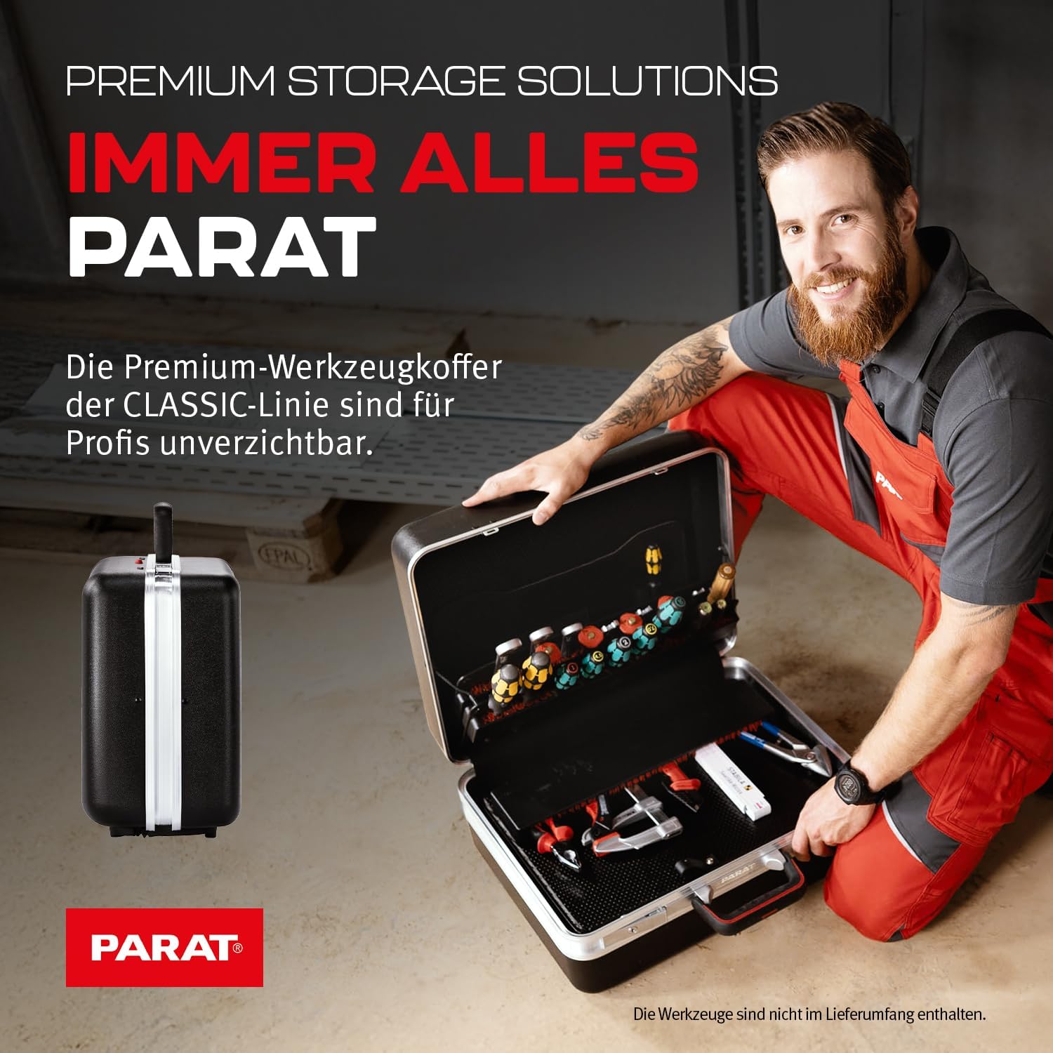 ⚡ Elektro & Technik – PARAT Classic Plus CP-7 | Werkzeugkasten für 51 Werkzeuge | Inklusive Basic Roll-Up Case 8 | Bastelkoffer mit CP-7-Haltern | Werkzeugkasten mit Bodenablage und Dokumentenfach | Mit Aluminiumrahmen – Bild 2