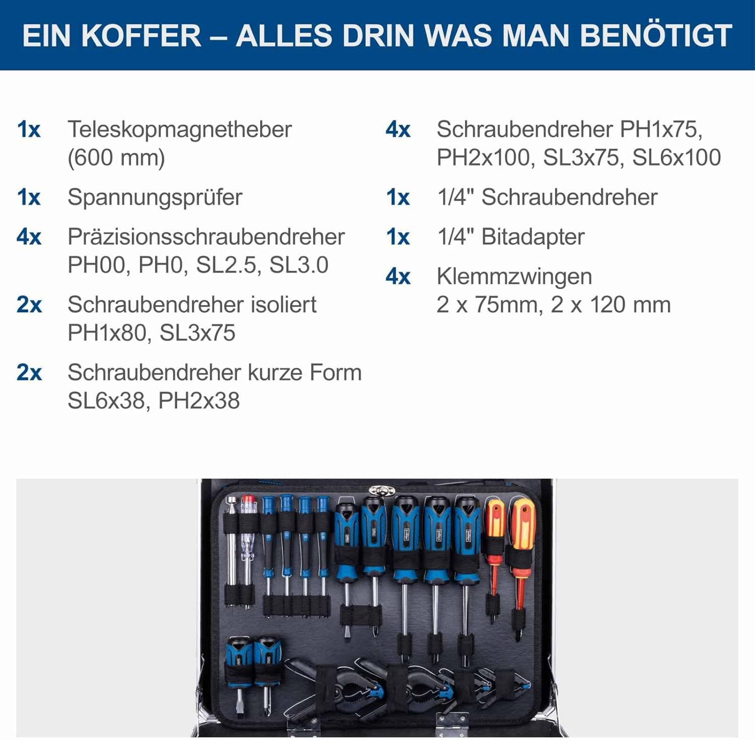 🔥 Angebote & Aktionen – Scheppach TB200 Aluminium Tool Box Filled 141-Piece Tool Set | Workshop Case Equipped with Wrench, Hammer, Pliers, Screwdriver, Tool Box for Workshop and Household – Bild 6