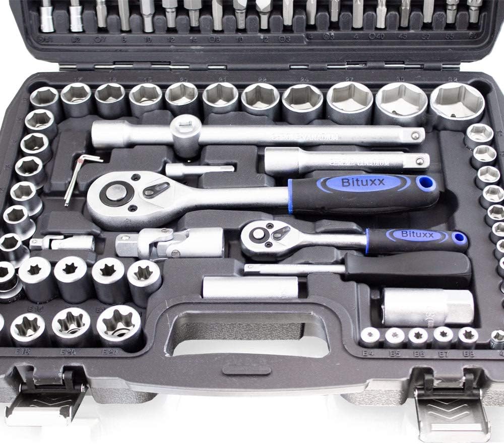 🔥 Angebote & Aktionen – BITUXX® 108 Part tool box Ratchet box Tool set Tool box Ratchet box Socket wrench Bit Allen wrench Tool set – Bild 6