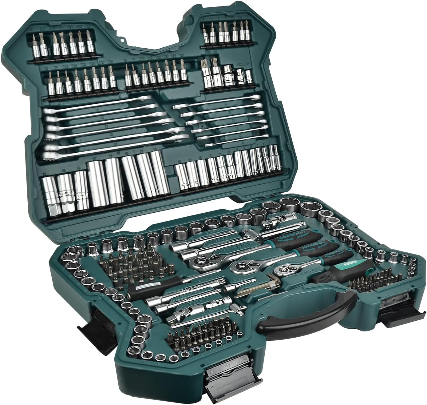🚗 KFZ & Werkstatt – Brüder Mannesmann M98430 Socket Spanner Set 0.6 cm + 0.95 cm + 1.27 cm, Drive 215-Pieces – Bild 7