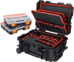 ⚡ Elektro & Technik – HMF 15604-02 Outdoor-Werkzeugwagen, Werkzeugkasten leer mit Rollen, 46,5 x 36 x 22,5 cm