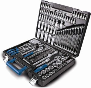 🚗 KFZ & Werkstatt – Scheppach TB217 Filled Tool Box | 217-Piece Tool Set | Tool Box with Socket Wrench, Bits, Ratchets, Open-End Spanner and Common Socket Set Ideal for Workshop