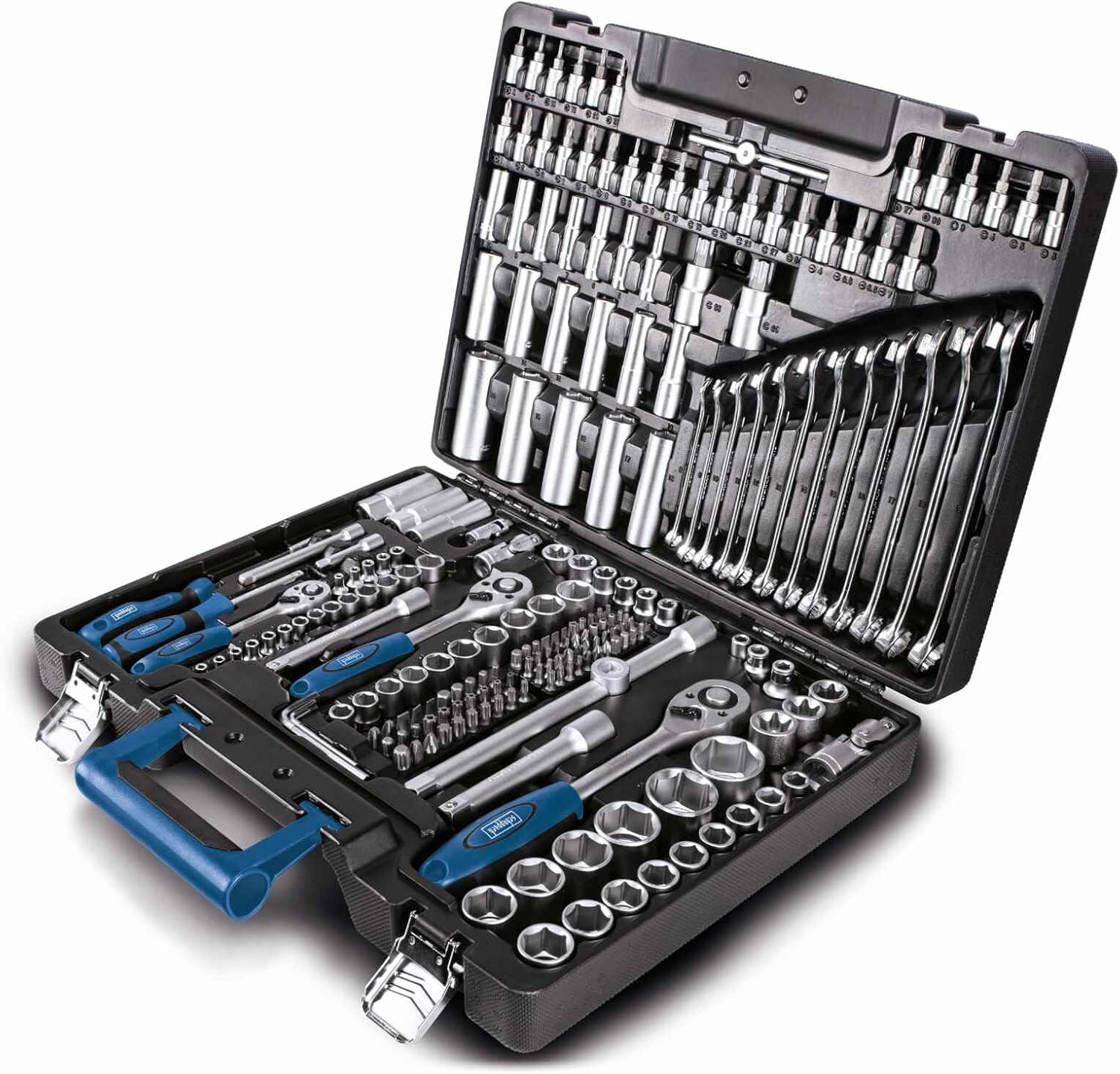 🚗 KFZ & Werkstatt – Scheppach TB217 Filled Tool Box | 217-Piece Tool Set | Tool Box with Socket Wrench, Bits, Ratchets, Open-End Spanner and Common Socket Set Ideal for Workshop