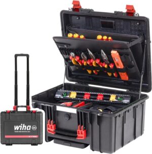 ⚡ Elektro & Technik – Wiha XL 2 Trolley Elektro-Werkzeugkoffer 60-teilig I Werkzeugwagen für Elektriker I Werkzeugkasten gefüllt mit Rollen I Werkzeugkasten mit Elektrikerwerkzeug I mit Teleskopgriff