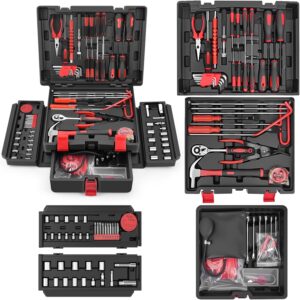 🚗 KFZ & Werkstatt – Sundpey Tool Box Filled 132 Pieces, Professional Car Tool Set, Tool Set for Disassembly of Cars and Trucks, Portable Complete Tool Box with Drawer for House/Car Repairs