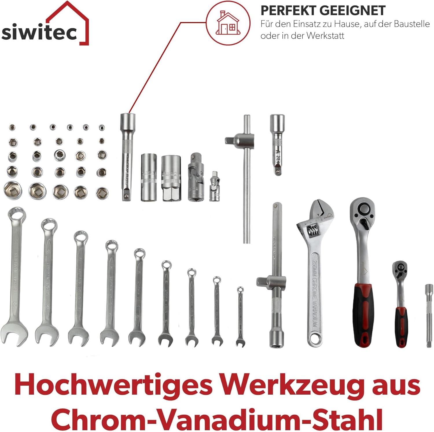 ⚡ Elektro & Technik – Werkzeugkasten 140-teilig | Werkzeugsatz CRV | Werkzeugkasten gefüllt mit Zangen, Schraubendrehern, Schlüsselsatz und vielem mehr | Professioneller Werkzeugkasten – Bild 5