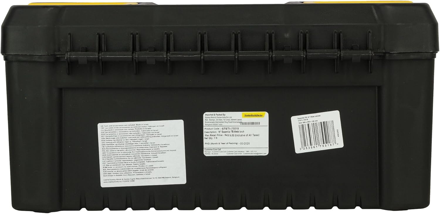 ⚒️ Bau & Montage – Stanley STST1-75518 Essential 16 Zoll Werkzeugkasten mit Metallverschlüssen, Schwarz/Gelb, Zoll – Bild 32