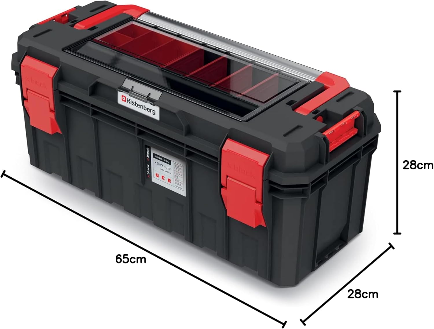 ⚡ Elektro & Technik – Kistenberg Werkzeugkoffer, Werkzeugkoffer, Werkstattkoffer, Organizer im Deckel, mit Boxen und Trennwänden, wasser-/staubdicht, Kunststoff S-Block Pro. Maße: 650 x 280 x 280 mm – Bild 2