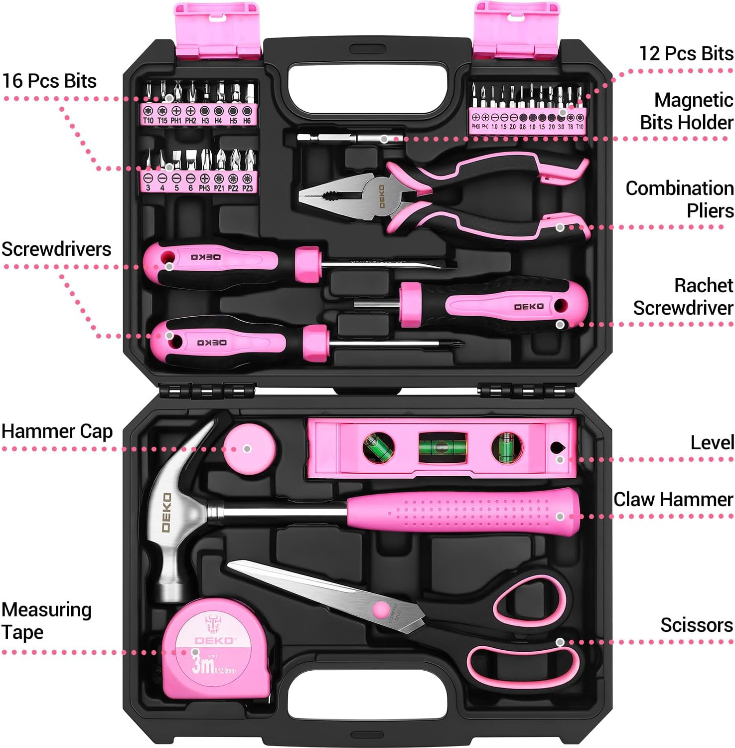 🔥 Angebote & Aktionen – DEKOPRO Tool Box Tool Box Tool Box 42-Piece Universal Complete with Tools Hand Tool for Women for Household Workshop DIY – Bild 2