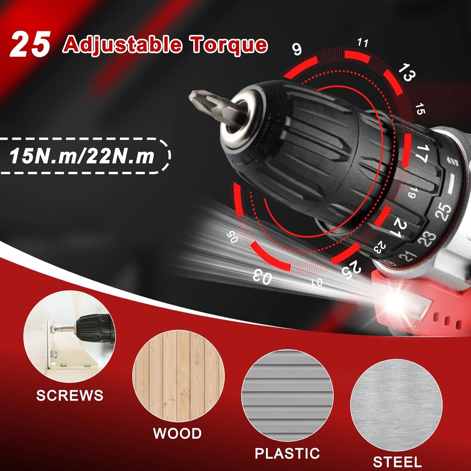 🔥 Angebote & Aktionen – TLGREEN Tool Box Cordless Screwdriver Set Filled 138 Pieces with 12 V Battery Drill Tool Set for Repairs and Maintenance, Tool Box Power Tool Household, DIY Repairs and Maintenance – Bild 4