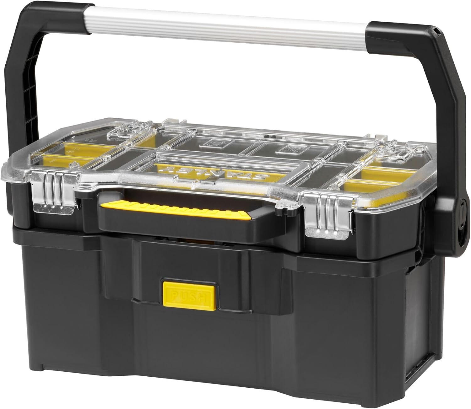 🔥 Angebote & Aktionen – Stanley Tool Box STST1-70317 with Organiser Attachment, Separate, Case with Rustproof Metal Clasps, Sturdy Case for Tools and Small Parts, 56 x 32 x 25 cm