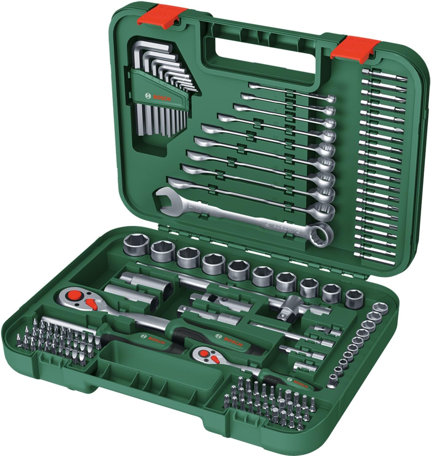 🔥 Angebote & Aktionen – Bosch Advanced Handwerkzeug-Set 132-teilig (für Schraub- und Befestigungsaufgaben; Hochwertige Materialien; Ergonomisches Design; lange Lebensdauer) – Bild 2
