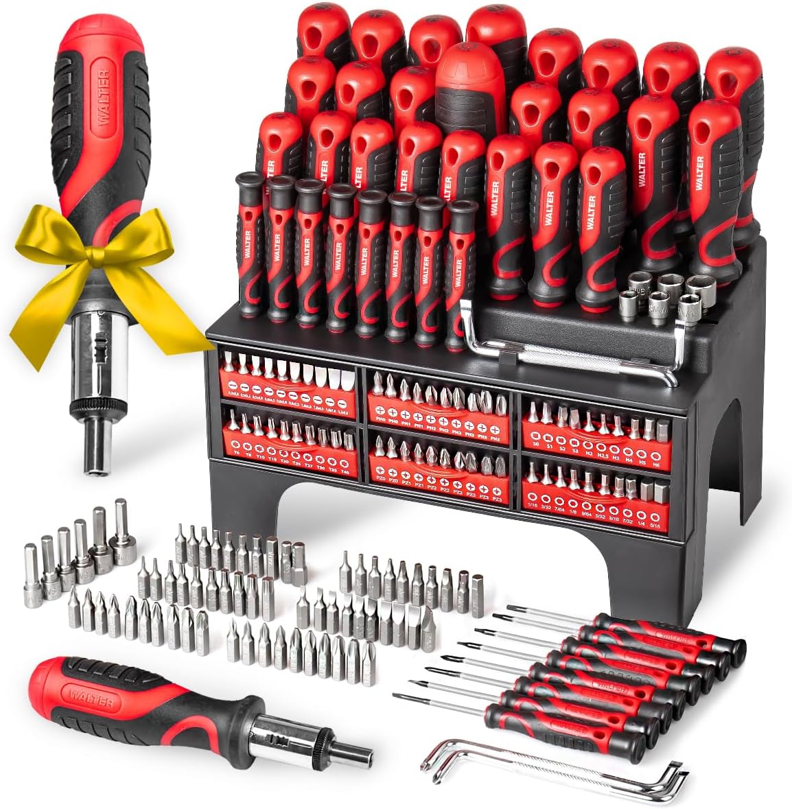 ⚡ Elektro & Technik – Walter XXL Schraubendreher- und Bit-Set, 100-teilig, inkl. Präzisions- und Winkelschraubendreher, Steckschlüsseleinsätze, Ratschenschraubendreher.