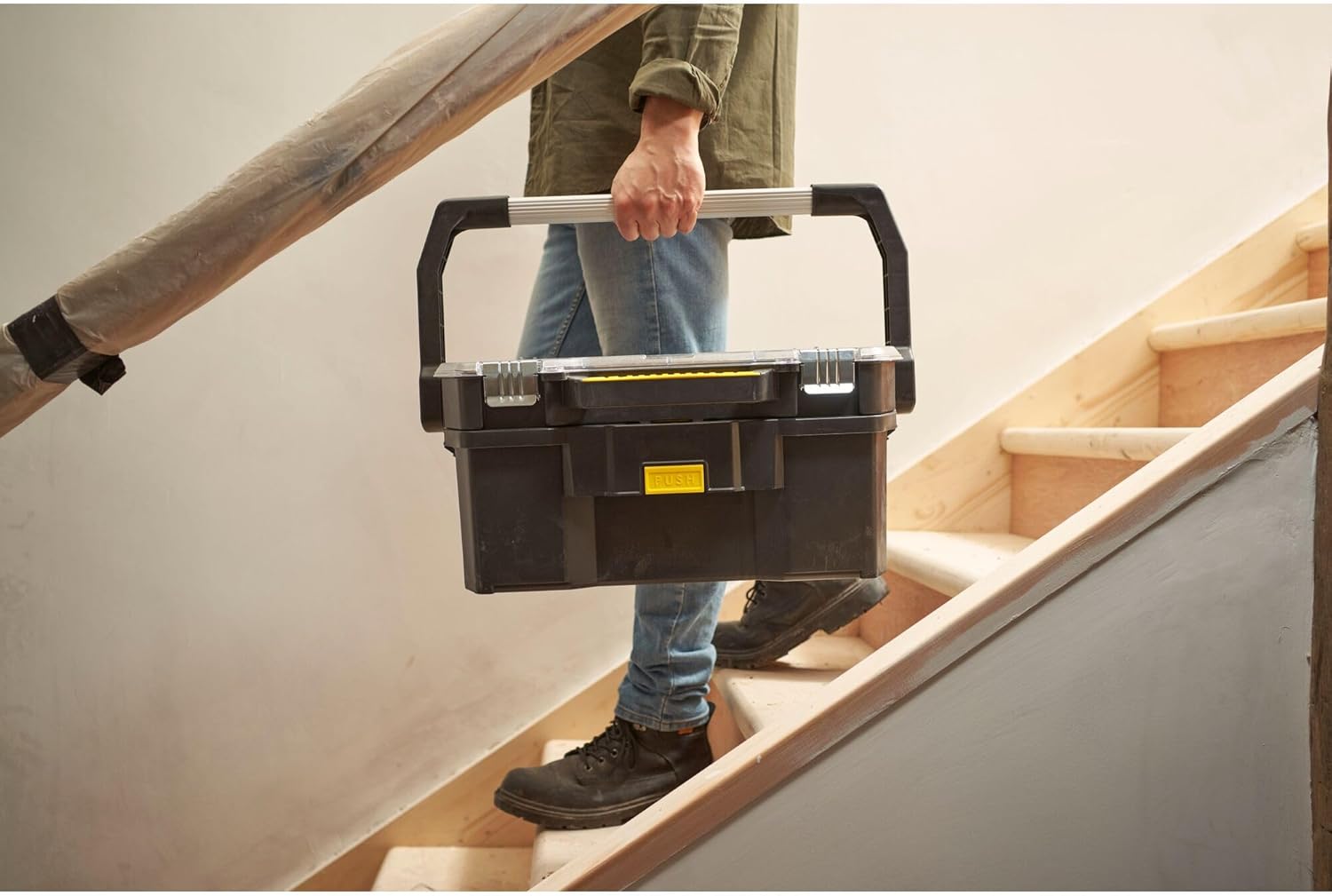 🔥 Angebote & Aktionen – Stanley Tool Box STST1-70317 with Organiser Attachment, Separate, Case with Rustproof Metal Clasps, Sturdy Case for Tools and Small Parts, 56 x 32 x 25 cm – Bild 5