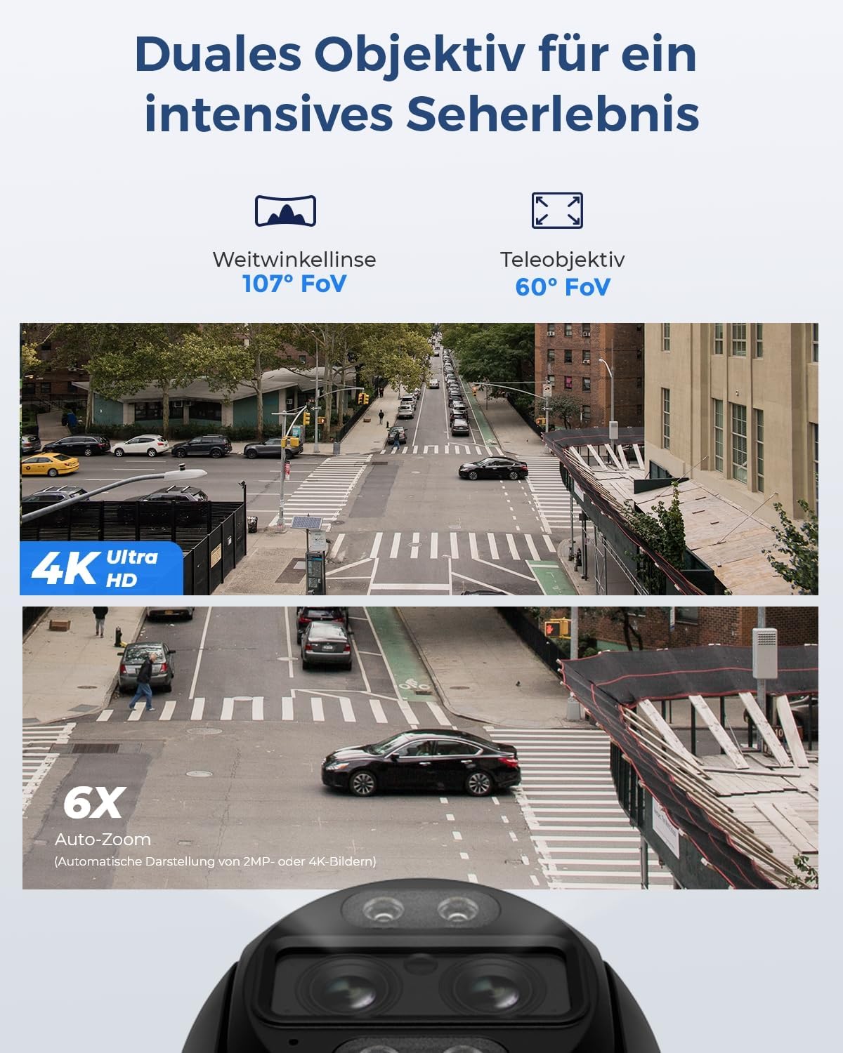 ⚡ Elektro & Technik – Reolink 4K 8MP PTZ PoE-Überwachungskamera für den Außenbereich mit Doppelobjektiv, 6-fachem Hybridzoom, 355°/90°-Schwenkung, Autoverfolgung, Farbnachtsicht, Personen-/Fahrzeug-/Tiererkennung, 2-Wege-Audio, TrackMix PoE – Bild 2