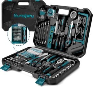 🔥 Angebote & Aktionen – Sundpey 257-Piece Filled Tool Box - Universal Hand Tool Set with Ratchet and Socket Wrench, Portable Complete Tool Box in Blue