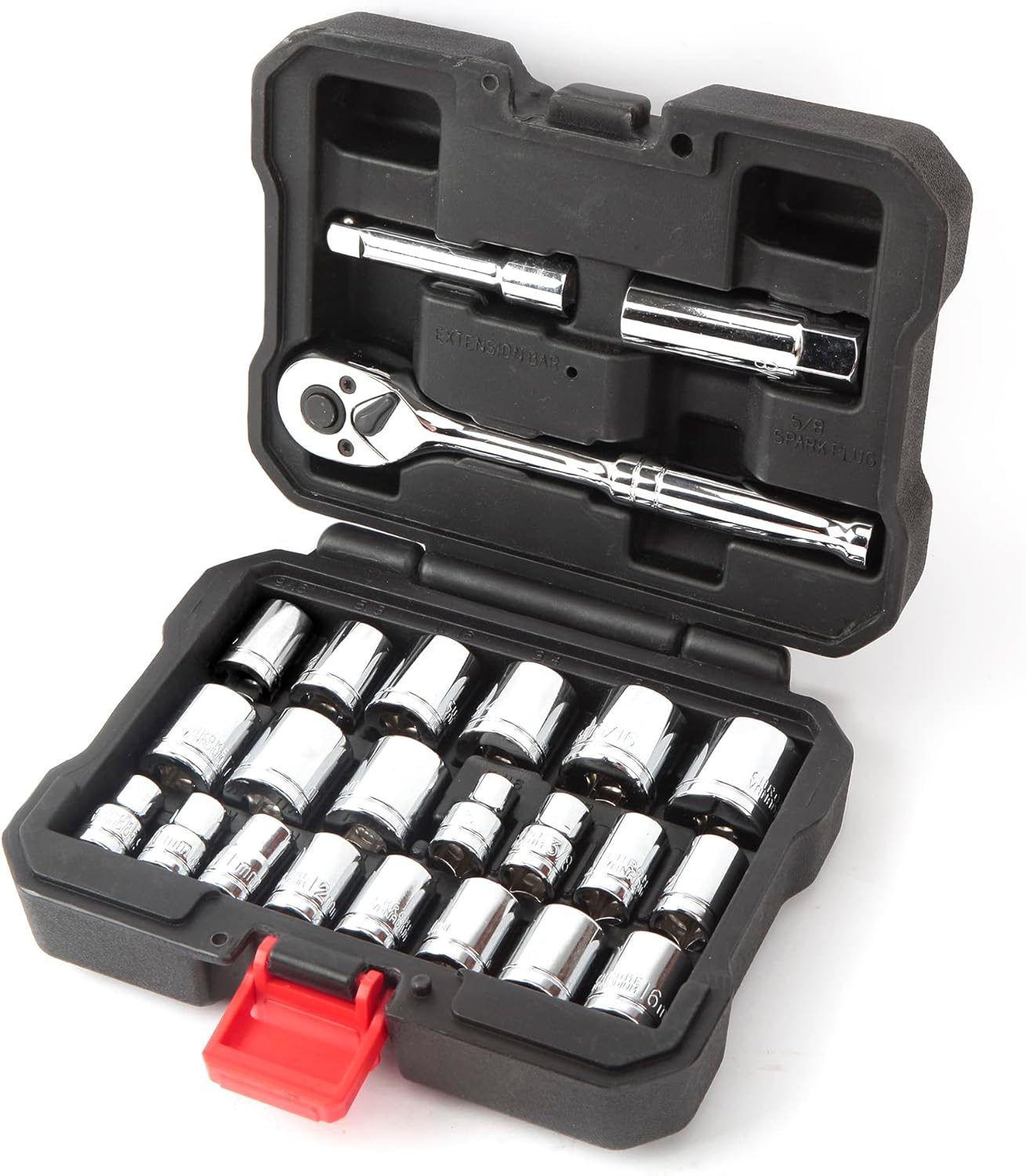 🚗 KFZ & Werkstatt – WORKPRO Socket Spanner Set 3/8 Inch Reversible Ratchet with Socket Spanner (Metric & Inches) incl. Tool Box, 24 Pieces – Bild 4