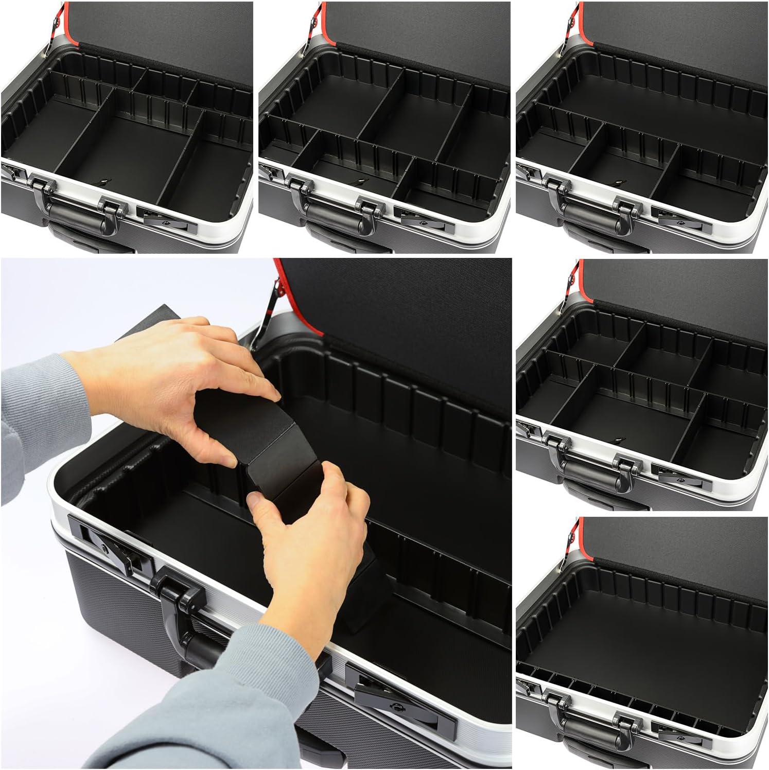 ⚡ Elektro & Technik – HMF 15602-02 Werkzeugwagen, leerer ABS-Kunststoff-Werkzeugkasten mit Rollen, 47 x 40 x 24,5 cm – Bild 4