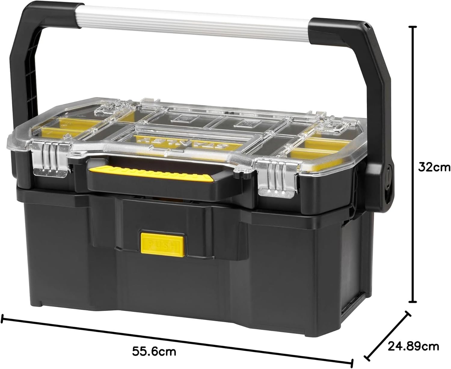 🔥 Angebote & Aktionen – Stanley Tool Box STST1-70317 with Organiser Attachment, Separate, Case with Rustproof Metal Clasps, Sturdy Case for Tools and Small Parts, 56 x 32 x 25 cm – Bild 9