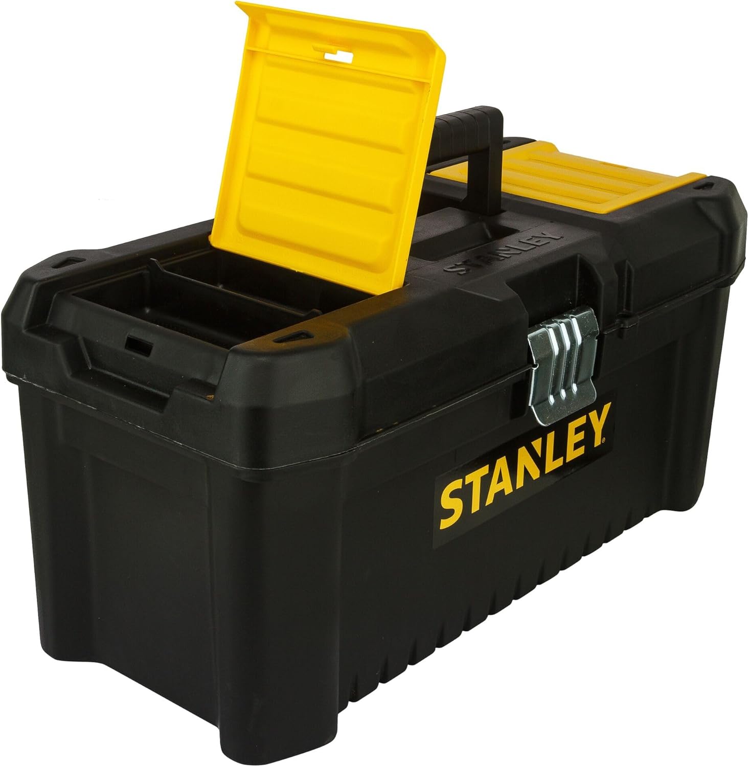⚒️ Bau & Montage – Stanley STST1-75518 Essential 16 Zoll Werkzeugkasten mit Metallverschlüssen, Schwarz/Gelb, Zoll – Bild 4