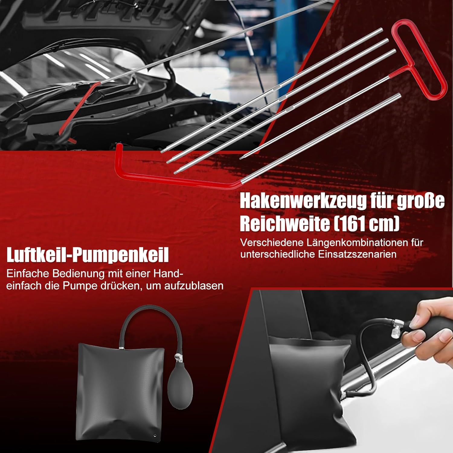 🚗 KFZ & Werkstatt – Sundpey Tool Box Filled 132 Pieces, Professional Car Tool Set, Tool Set for Disassembly of Cars and Trucks, Portable Complete Tool Box with Drawer for House/Car Repairs – Bild 4