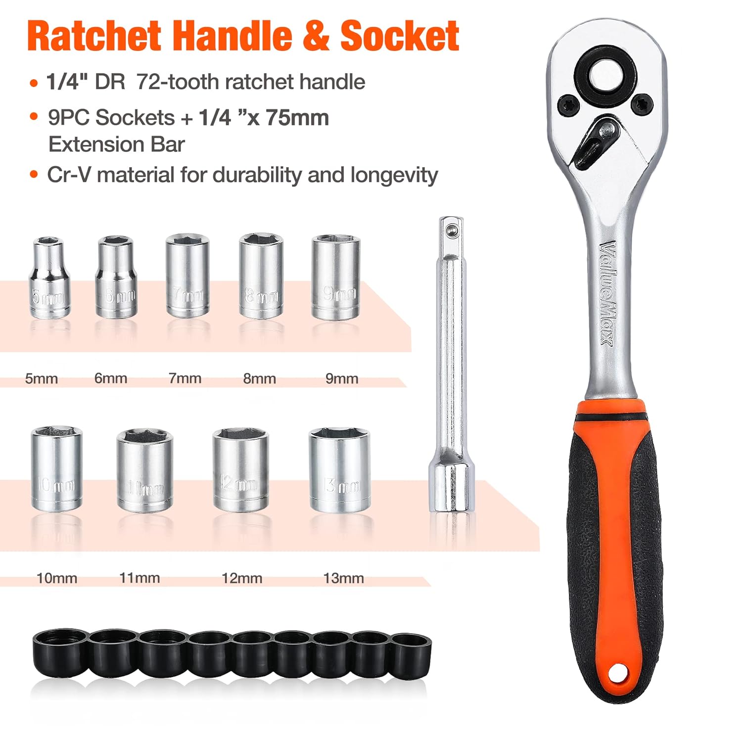 🔥 Angebote & Aktionen – ValueMax Tool Set 219 Pieces, Tool Bag, Daily Tools, Tool Set for Household, DIY, DIY and Mechanics for Home Repairs or Professional Work – Bild 3