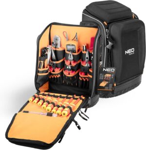 ⚡ Elektro & Technik – NEO TOOLS Electrician Tool Backpack 31 Pieces - with Tools for an Electrician | 26 Pockets, Mobile and Durable Electrician Tool Set - Electric Tool Set in a Backpack