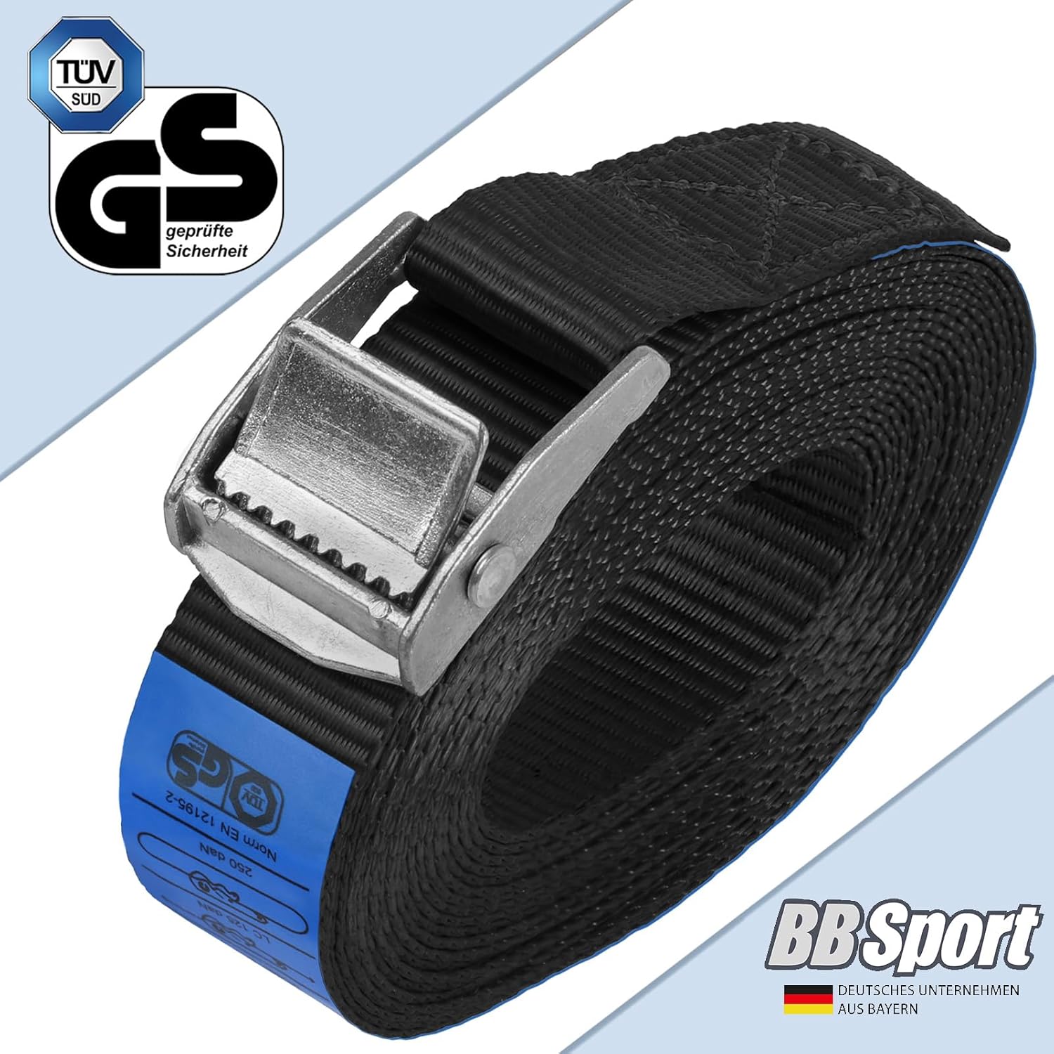 🚗 KFZ & Werkstatt – Lashing Strap Lashing Strap – Black – Various Lengths and Quantities Maximum Load 250 kg DIN EN 12195-2 – Bild 2