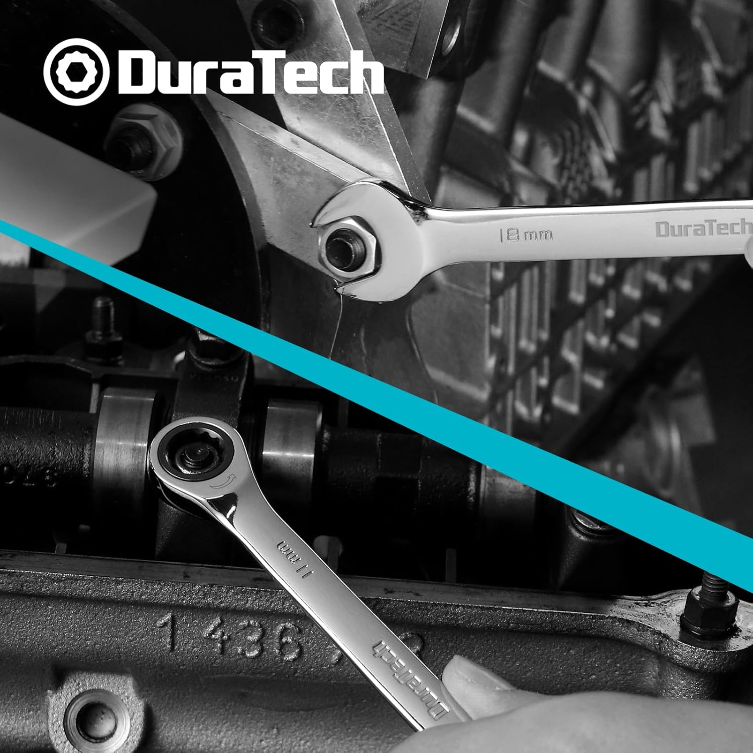 🚗 KFZ & Werkstatt – DURATECH 12-Piece Combination Ratchet Spanner Set with Fixed Head, Combination Spanner Set, Metric, 8-19 mm, Cr-V Steel, Organised in Storage Case – Bild 8