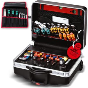 ⚡ Elektro & Technik – PARAT Classic KingSize Roll neo CP-7 | Werkzeugkoffer für 60 Werkzeuge | Inklusive Basic Roll-Up Case 8 | Rollkoffer mit CP-7-Halterungen | Bodenablage und Dokumentenfach | mit Teleskopschublade und Rädern