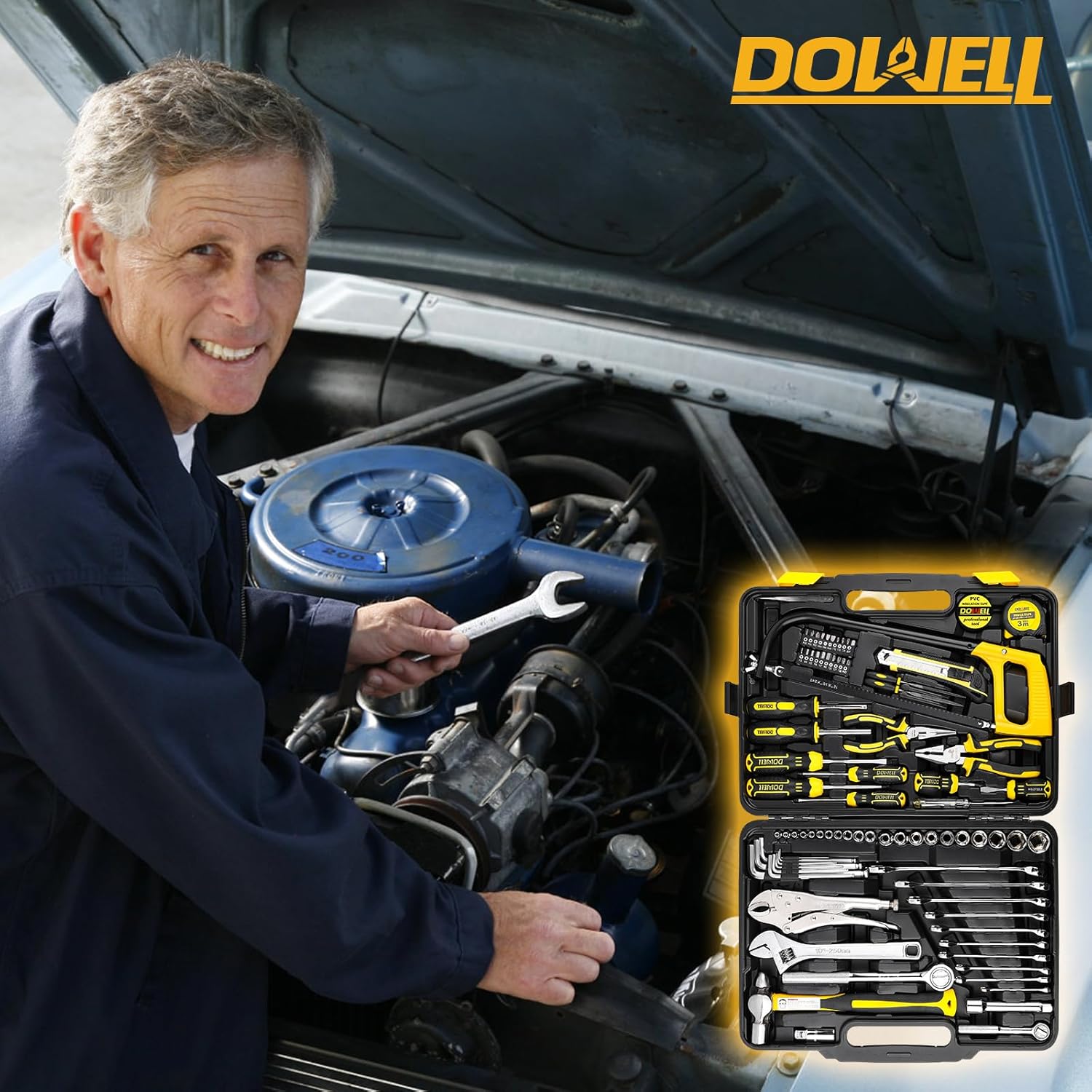 🚗 KFZ & Werkstatt – DOWELL 85 Piece Tool Kit for Car Mechanics, Complete for Car, Motorcycle, Engine and Garage Repairs with Sockets, Ratchet Wrenches, Pliers and More – Bild 7