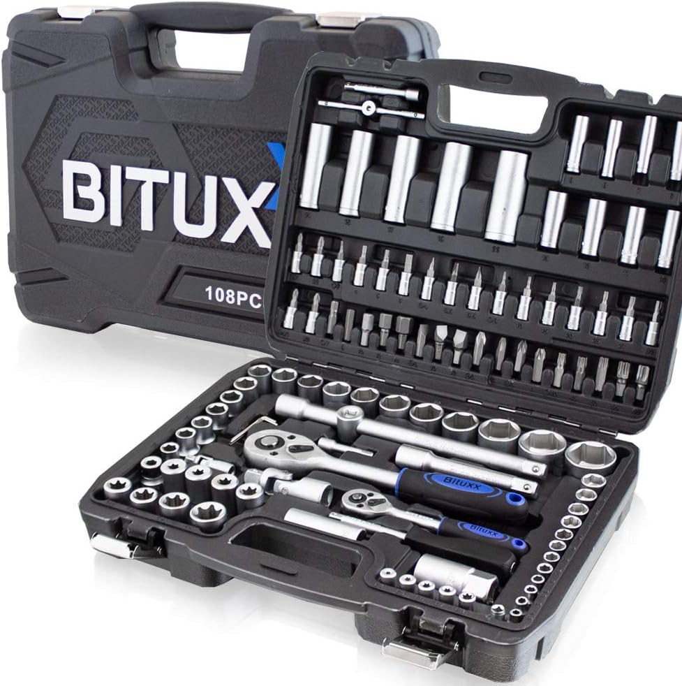 🔥 Angebote & Aktionen – BITUXX® 108 Part tool box Ratchet box Tool set Tool box Ratchet box Socket wrench Bit Allen wrench Tool set