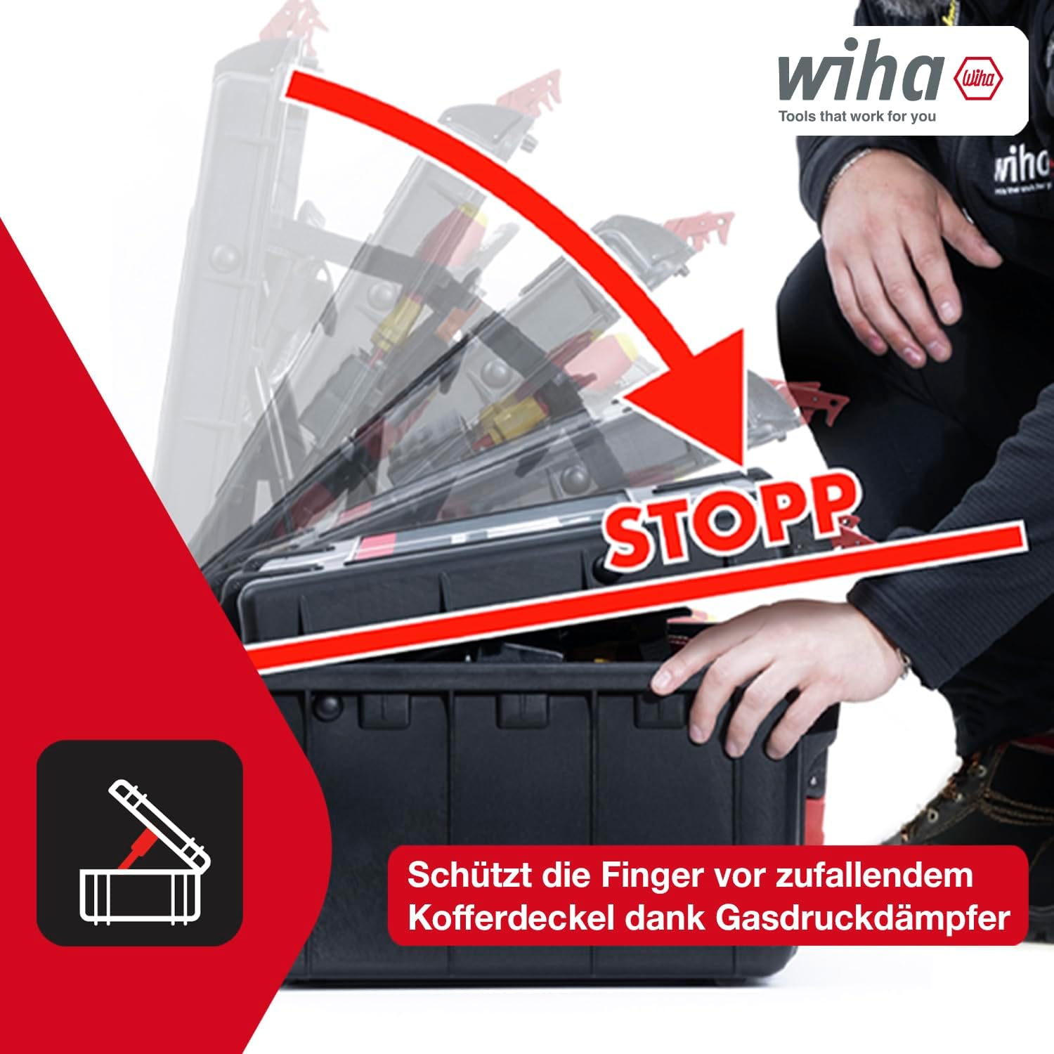 ⚡ Elektro & Technik – Wiha XL 2 Trolley Elektro-Werkzeugkoffer 60-teilig I Werkzeugwagen für Elektriker I Werkzeugkasten gefüllt mit Rollen I Werkzeugkasten mit Elektrikerwerkzeug I mit Teleskopgriff – Bild 5