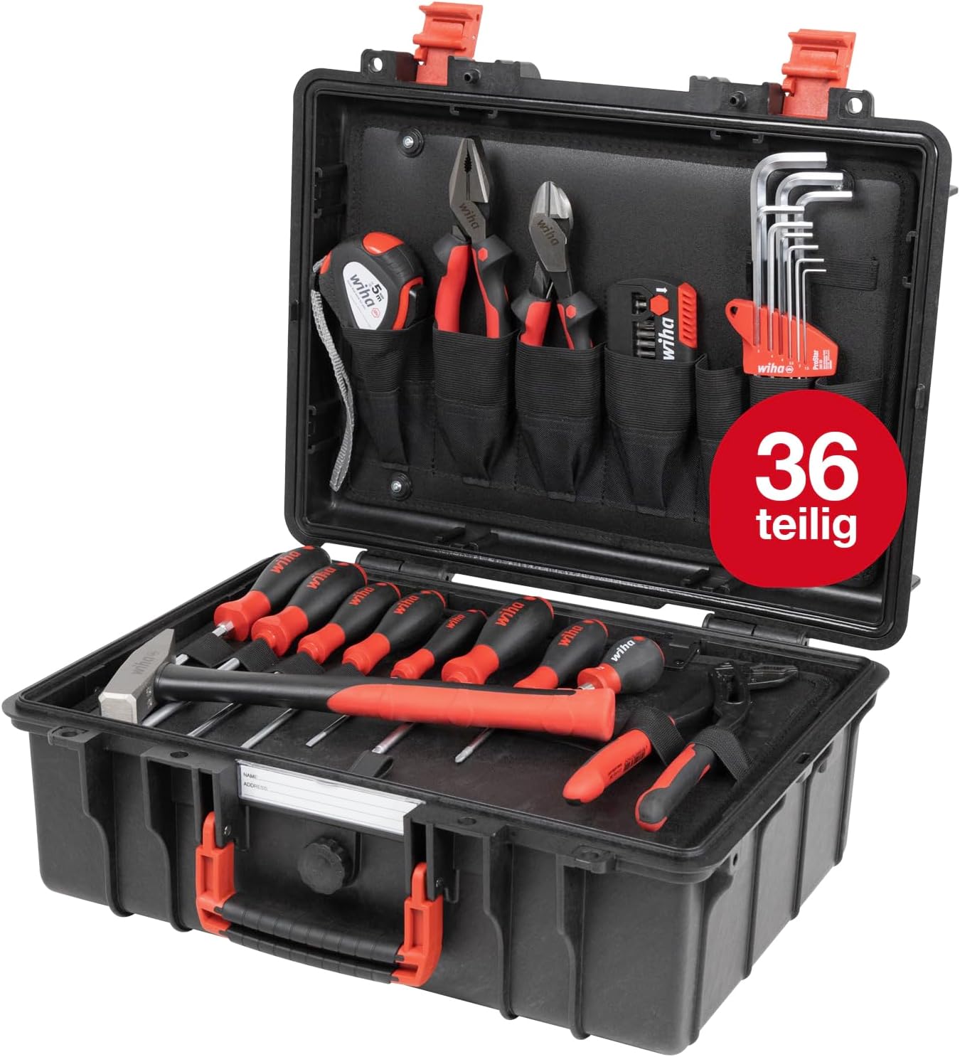 ⚡ Elektro & Technik – Wiha Lehrlingskoffer-Set 36-teilig Basic L Mechaniker I Werkzeugkoffer gefüllt I Werkzeugset für Profis und Auszubildende I Werkzeugkoffer mit Grundausstattung