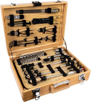 ⚒️ Bau & Montage – Brüder Mannesmann Tools M29002 108-teiliges Set Bambus-Werkzeugkasten