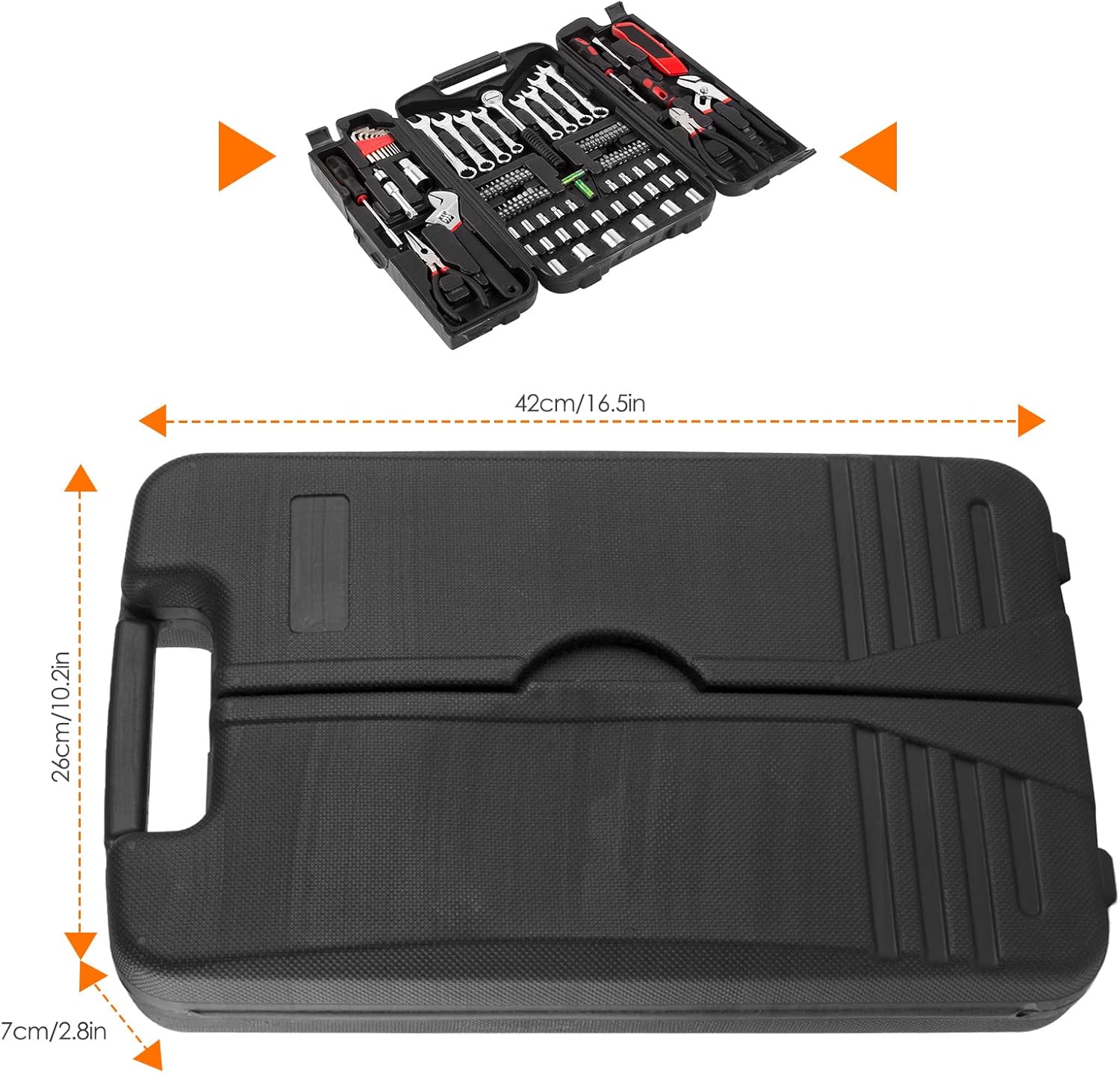 🔥 Angebote & Aktionen – Tool Box 95-Piece Tool Set in Sturdy Plastic Case, Tool Box Household Tool Set with Ratchet Socket Wrench Set, Screwdriver Set, Tool Box for DIY Car Garage – Bild 2